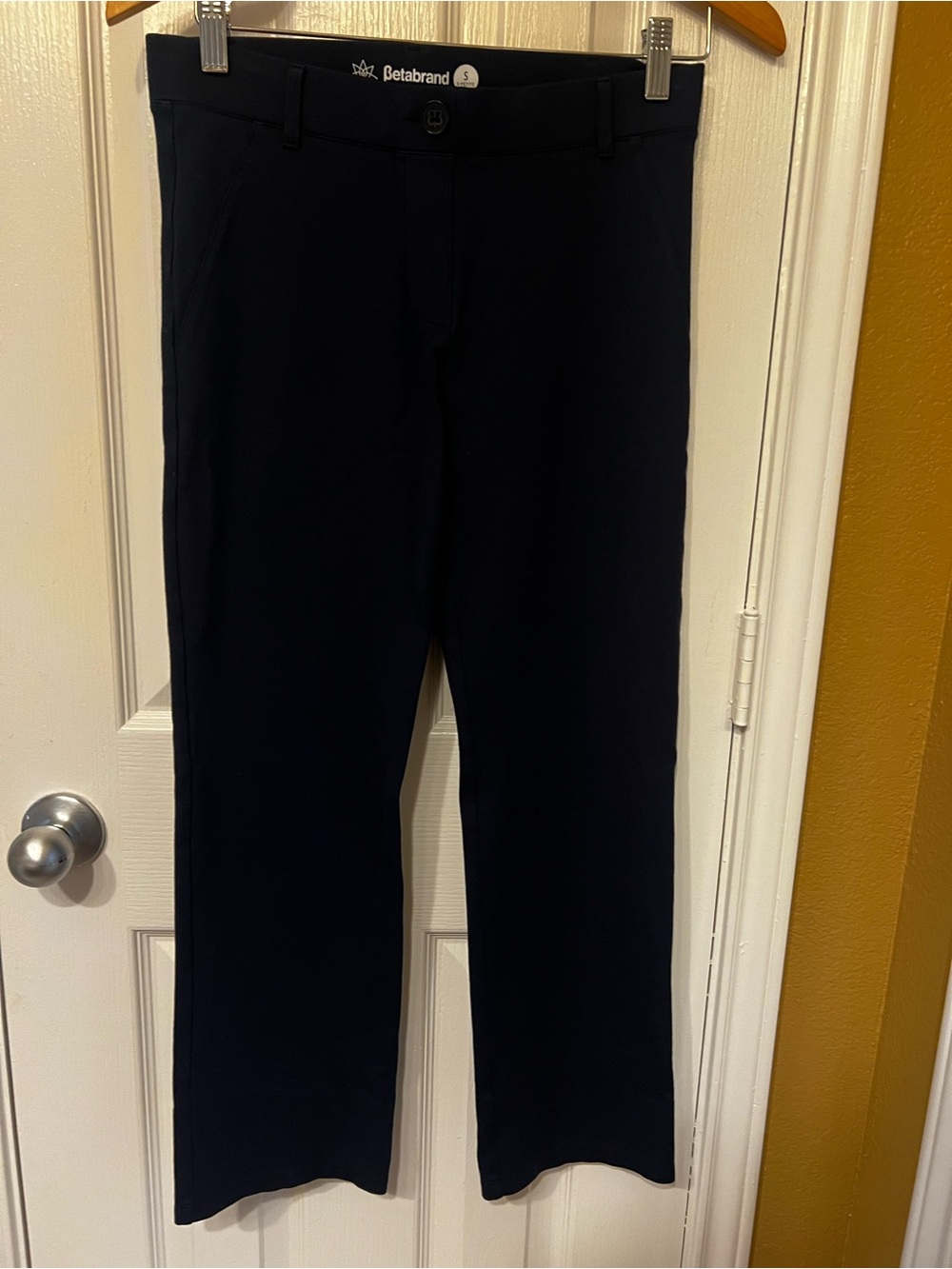 Betabrand Navy Blue Stretch Straight Leg Dress Pant | Size SP
